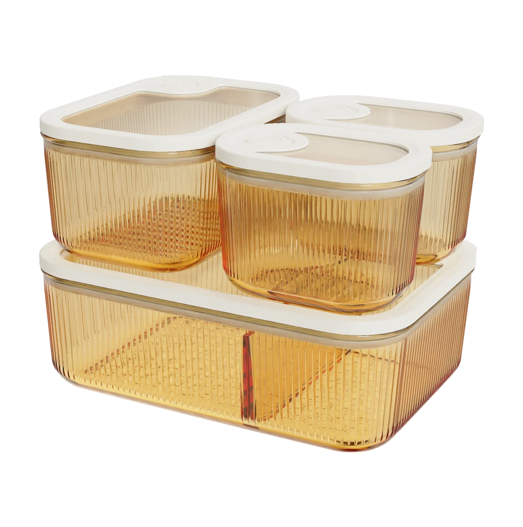 Rectangular Ribbed Food Container