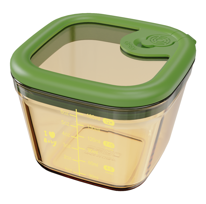 Graduated Amber Borosilicate Glass Food Container – Square – 240 ml, product code 30134