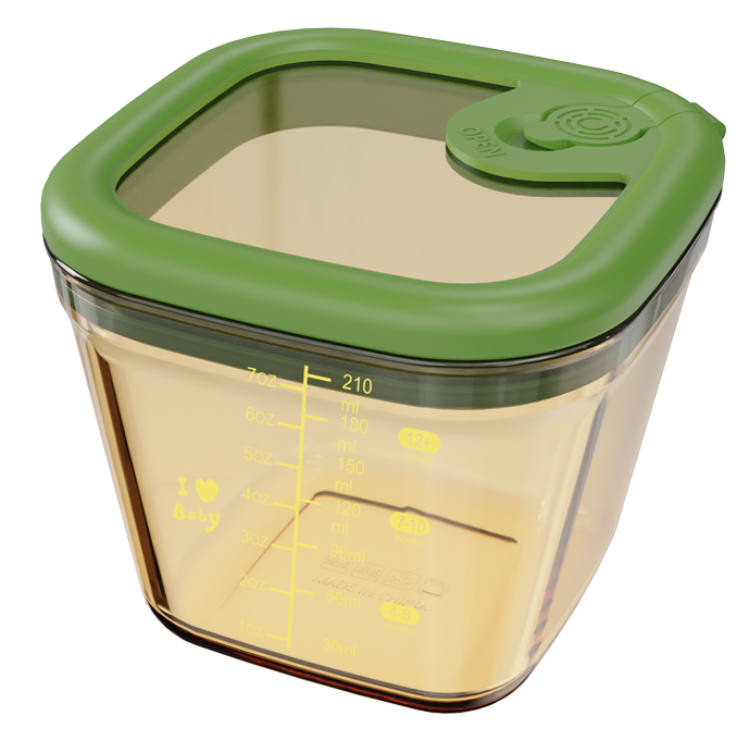 Graduated Amber Borosilicate Glass Food Container – Square – 270 ml, product code 30135