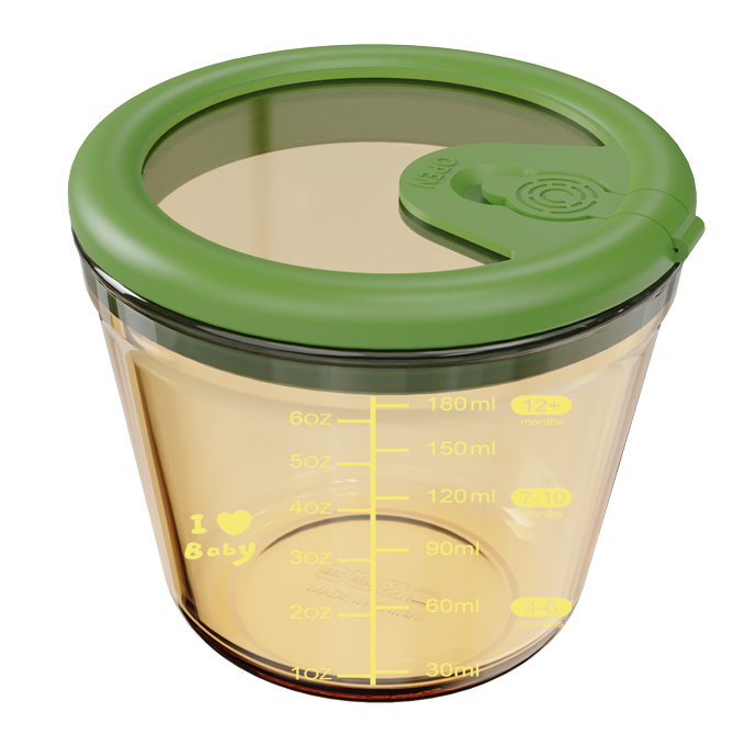 Graduated Amber Borosilicate Glass Food Container – Round – 240 ml, product code 30137