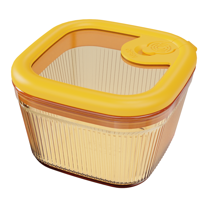 Vertical-Ribbed Amber Borosilicate Glass Food Container – Square – 210 ml, product code 30138