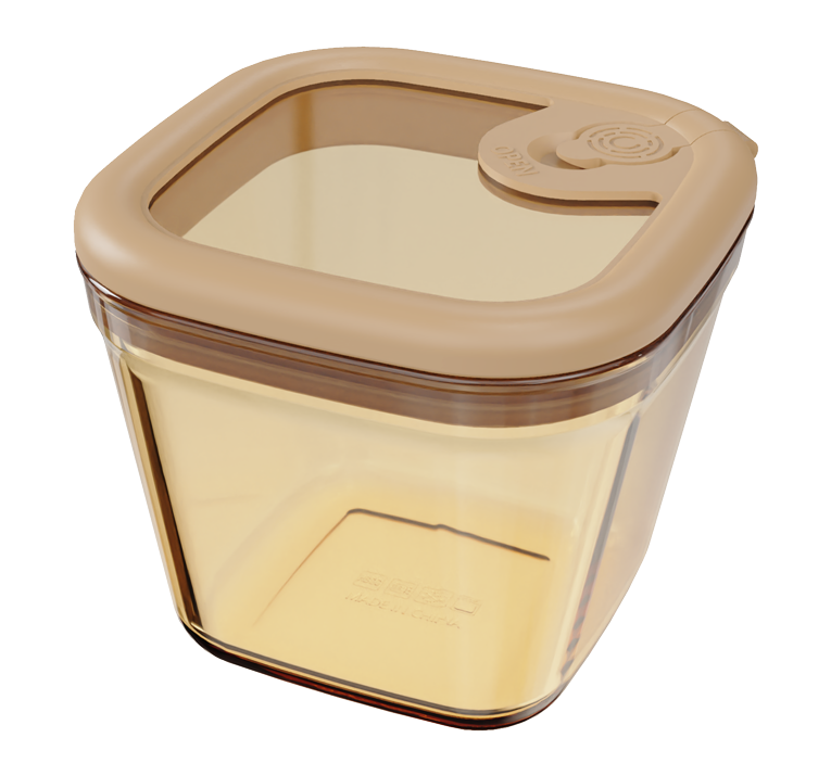 Smooth Amber Borosilicate Glass Food Container – Square – 270 ml, product code 30150