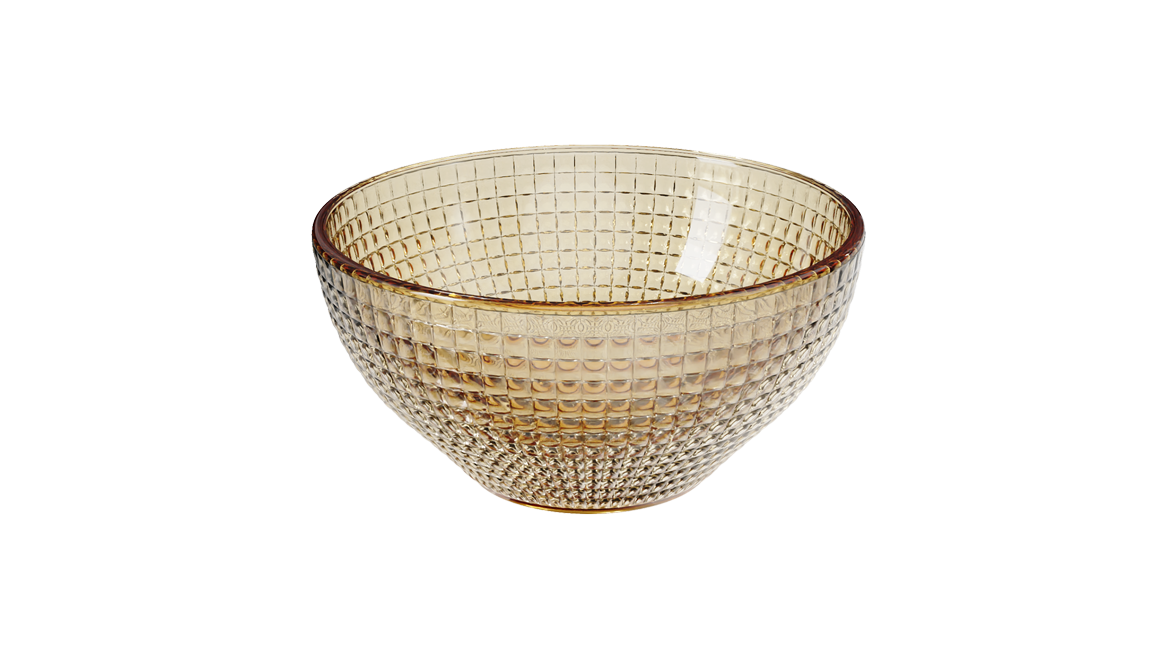 Dotted-Texture Amber Borosilicate Glass Bowl 4.5 in – 390 ml, product code 30248
