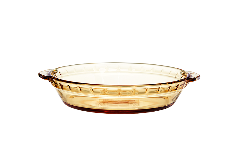 Amber double-handle borosilicate glass serving dish 7 in – 575 ml, product code 36828