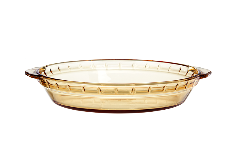 Amber double-handle borosilicate glass serving dish 9 in – 1150 ml, product code 36830