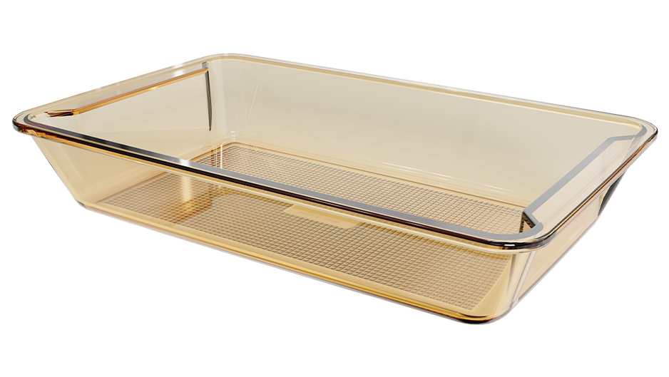 Amber rectangular borosilicate glass baking dish – 4100 ml, product code 38044