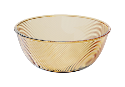 Ribbed Amber Borosilicate Glass Salad & Serving Bowl – 3360 ml, product code 38450