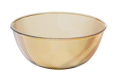 Ribbed Amber Borosilicate Glass Salad & Serving Bowl – 4200 ml, product code 38451