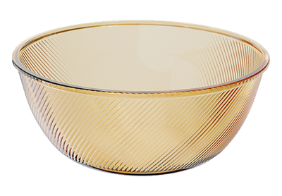 Ribbed Amber Borosilicate Glass Salad & Serving Bowl – 6400 ml, product code 38453