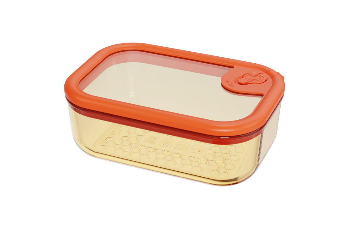 Amber Borosilicate Glass Food Container with Silicone and Tempered Glass Lid – 560 ml, product code 5322