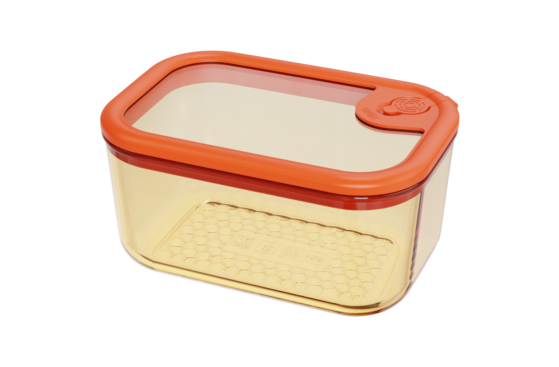 Amber Borosilicate Glass Food Container with Silicone and Tempered Glass Lid – 800 ml, product code 5323