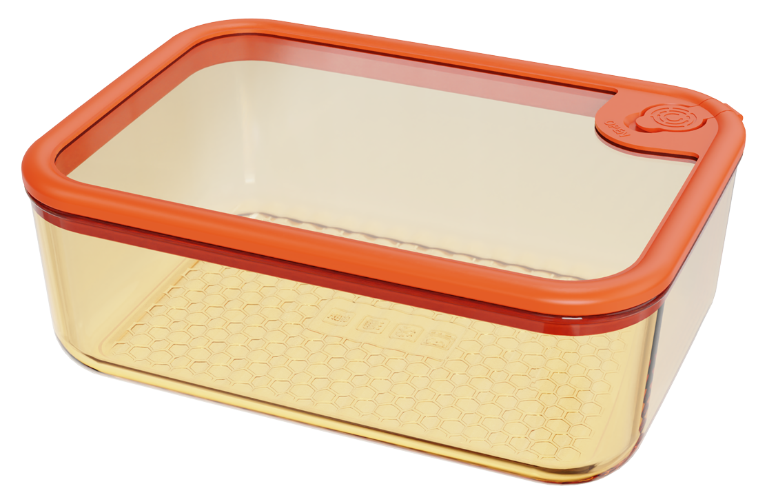 Amber Borosilicate Glass Food Container with Silicone and Tempered Glass Lid – 1800 ml, product code 5327