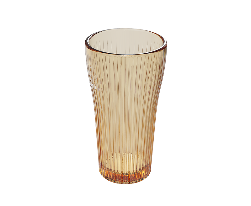 Vertical-Ribbed Amber Borosilicate Glass Tumbler – 350 ml, product code 5502