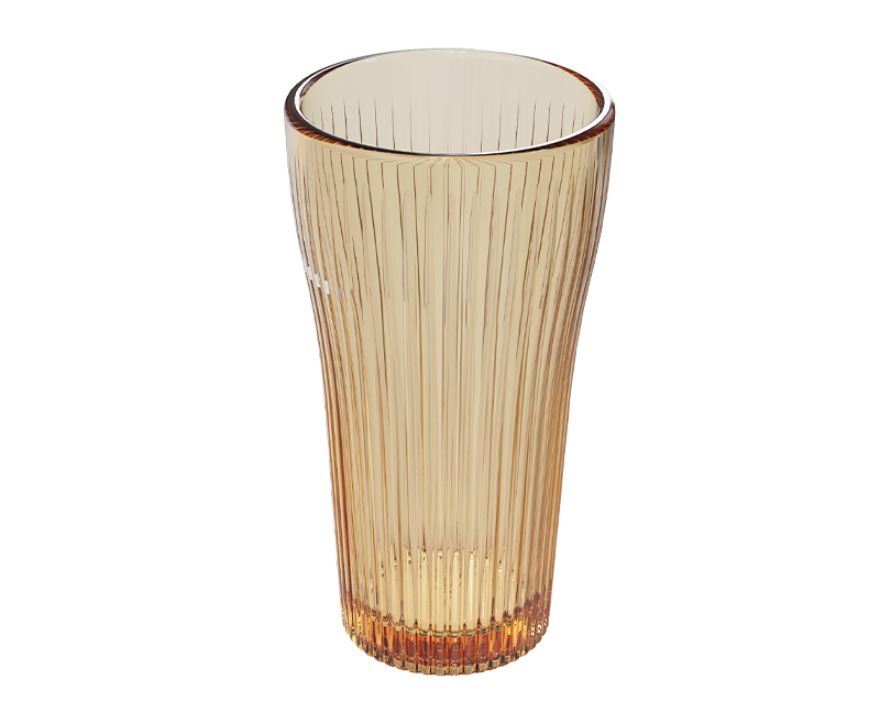 Vertical-Ribbed Amber Borosilicate Glass Tumbler – 500 ml, product code 5503